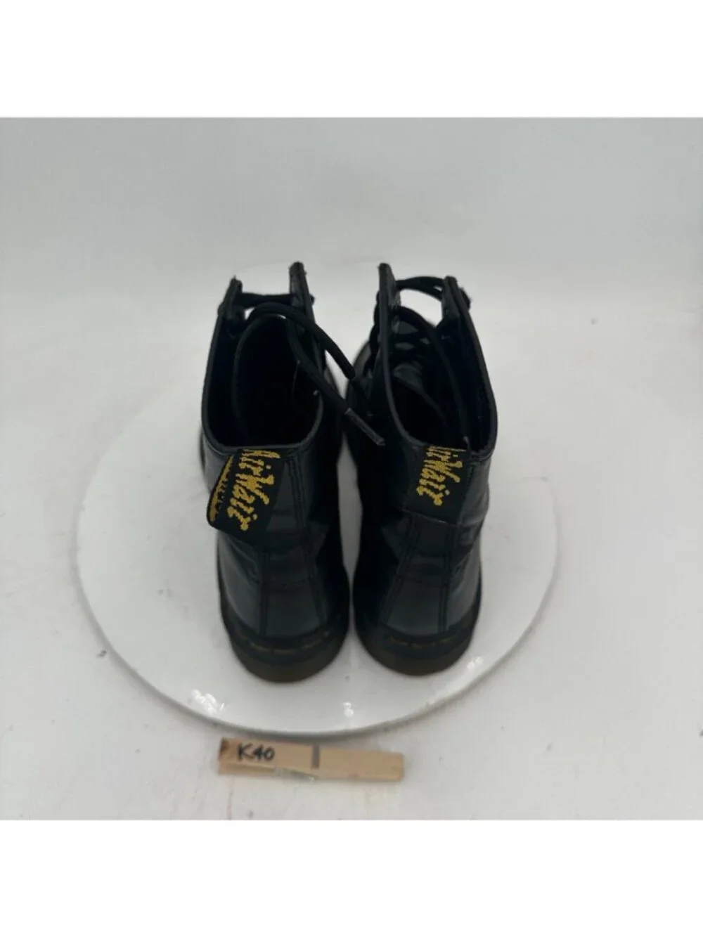 Dr. Martens 1460 Women Size 8 Black Shiny Leather 8 Hole Combat Boot